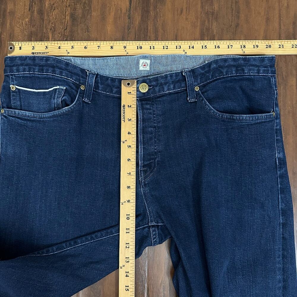 AGAVE DENIM No.30S Modern Selvage Jeans Blue Button Fly Slim Straight Leg - Picture 14 of 16